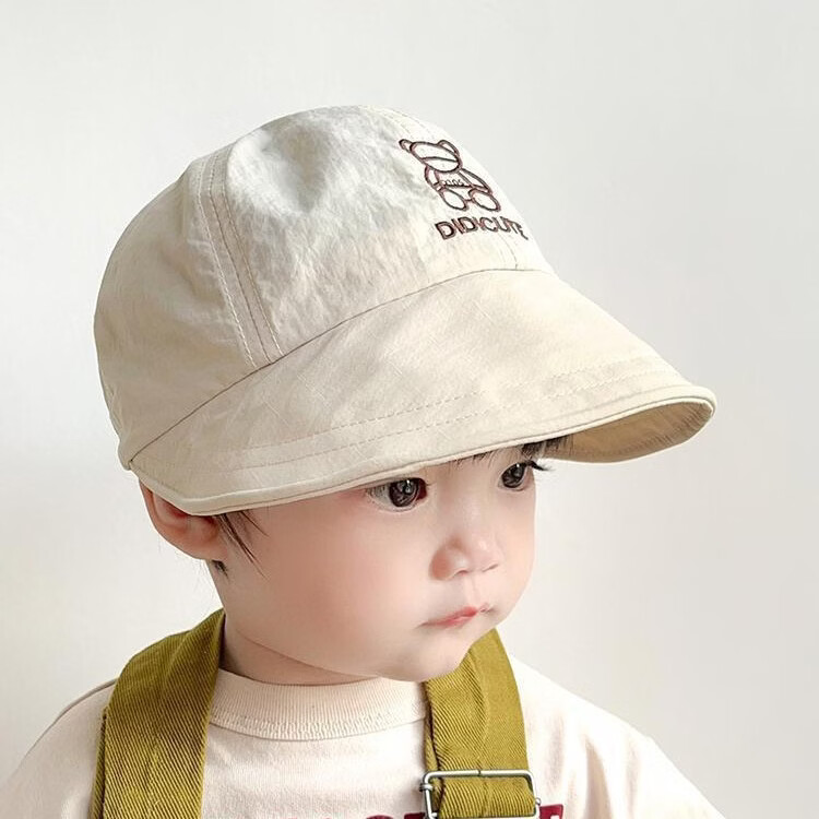 彩虹房子春秋男女宝宝儿童帽胎帽合集 白色小熊速干帽43-50cm 参考 8个月-4岁