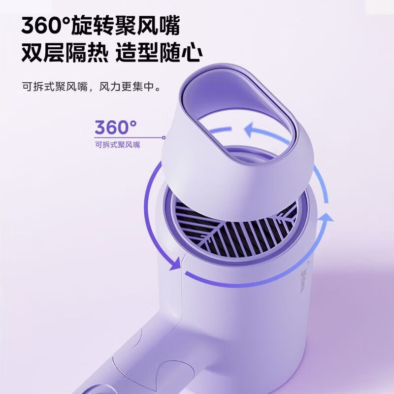 美的吹风机男女士专用大功率家用吹风机学生宿舍专用风筒吹风机负离子恒温护发便携电吹风生日礼物 便携可折叠丨1800W大功率