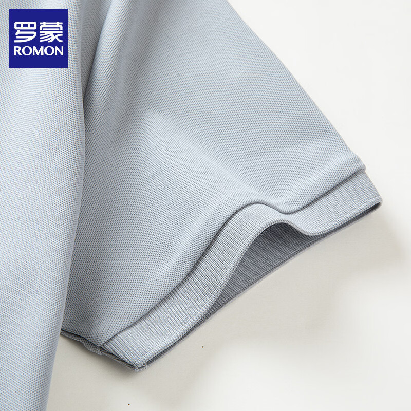 罗蒙（ROMON）冰丝短袖t恤男2026夏季薄款翻领速干商务休闲宽松半袖衫 浅灰 2XL (建议体重155-170斤)