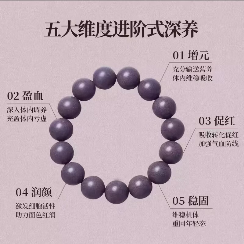 【非遗传承】盈血补气合香珠熬夜黑眼圈脸色发黄中药补气血手串 盈血补气*活血化瘀-108籽*京东快递