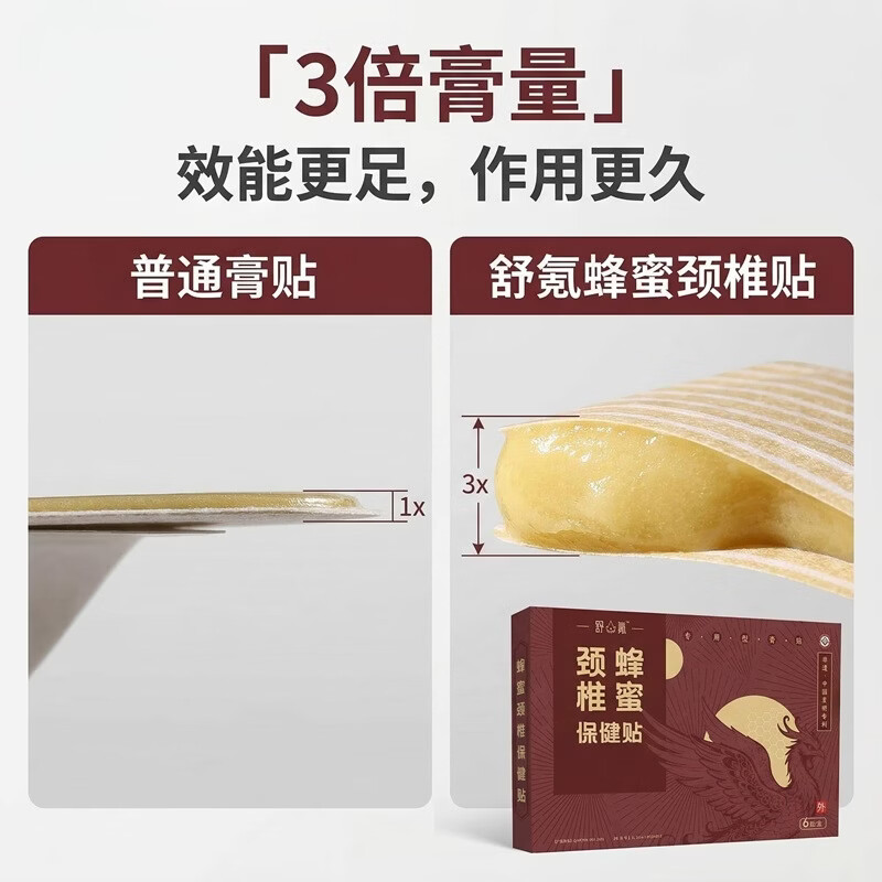 舒氪蜂蜜颈椎保健贴颈椎疼痛膏药贴中国发明专利纯草本萃取 巩固套餐：3盒/18片 蜂蜜基质  纯草本萃取
