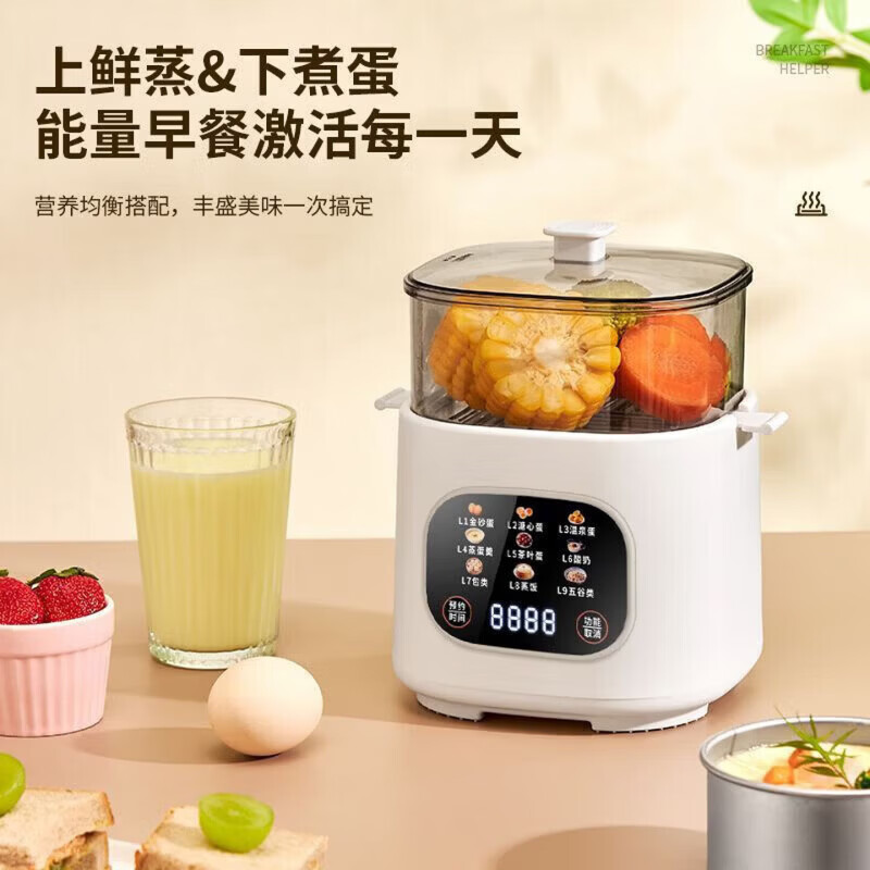 RASW德国煮蛋器蒸蛋器家用小型煮蛋煮粥神器预约多功能早餐机溏心蛋保温全自动烹饪免看管家用煮蛋神器 双层 【旗舰款】赠不锈钢蒸蛋架和蒸蛋盘