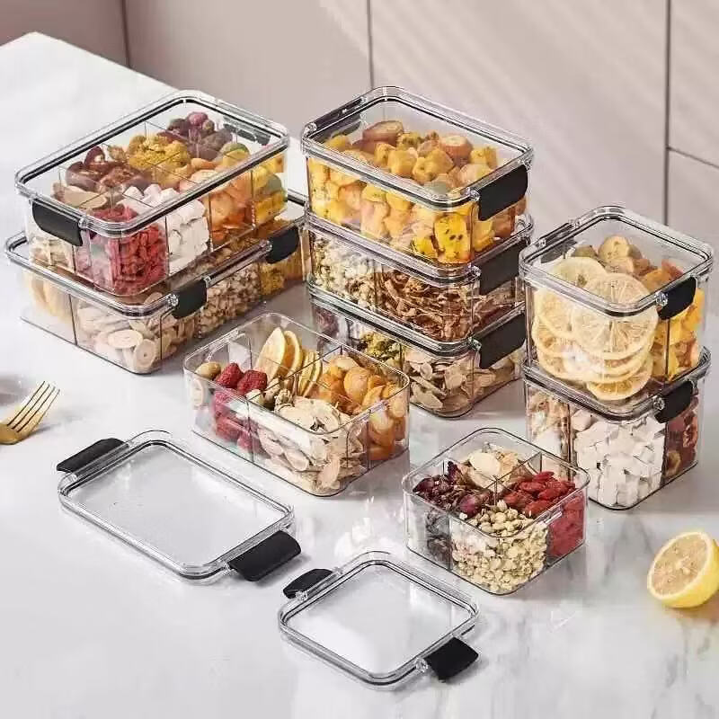 洋臣保鲜盒食品级冰箱专用收纳盒冷冻食物冷藏密封长方形大容量整理盒 颜色随机2个装【约1100ML/个】