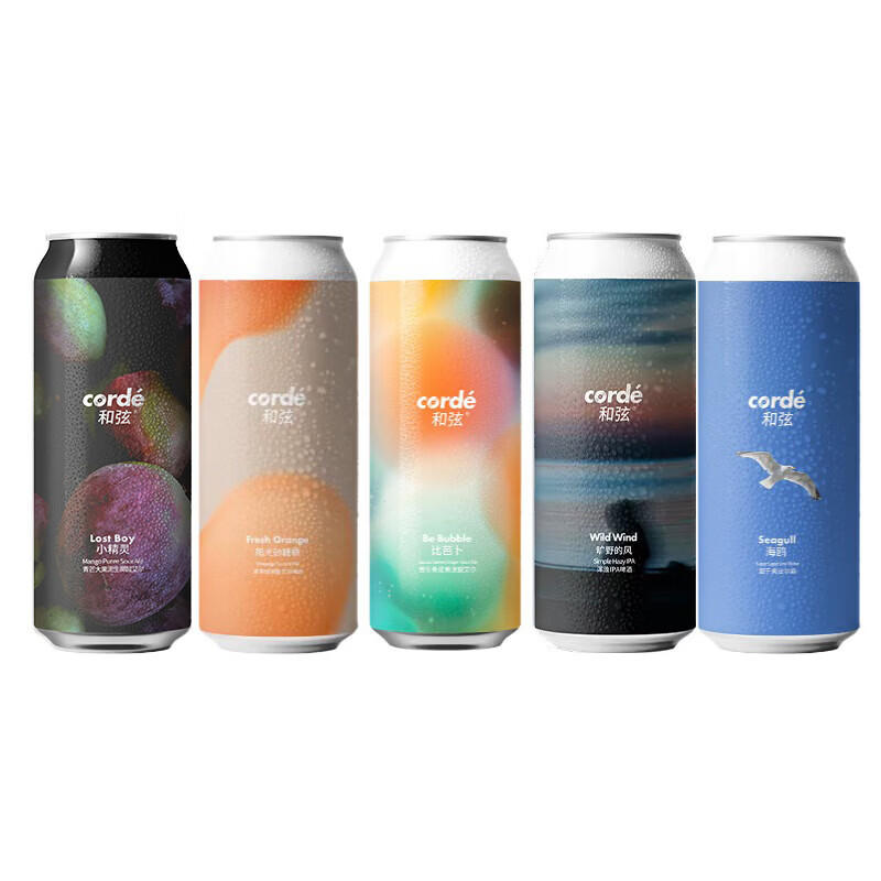 和弦精酿啤酒 绿光3.0四倍干投浑浊IPA 小精灵果泥酸艾尔 和弦5口味组合 500mL 5罐