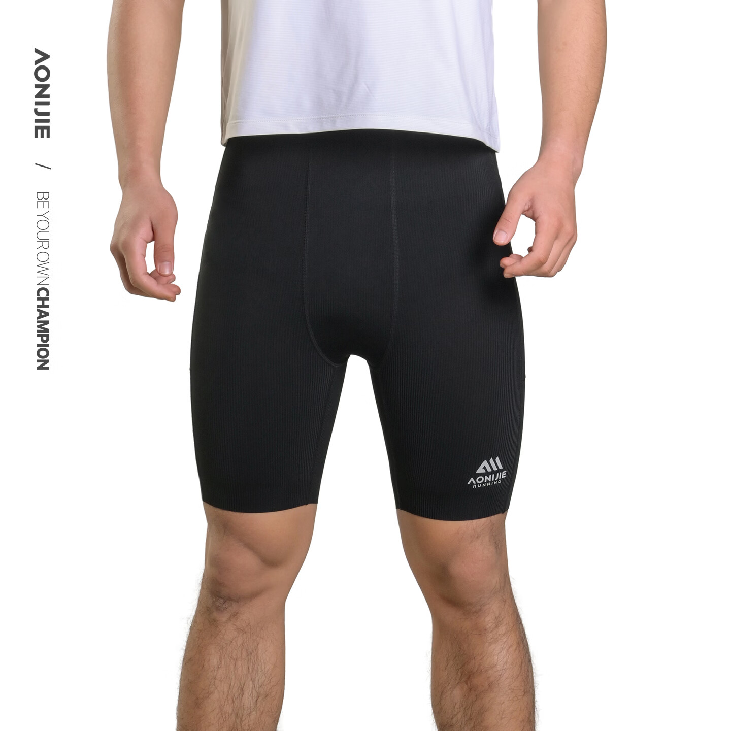 奥尼捷跑步紧身短裤男专业速干竞速压缩短裤女马拉松越野运动训练裤 黑色【男款】 M