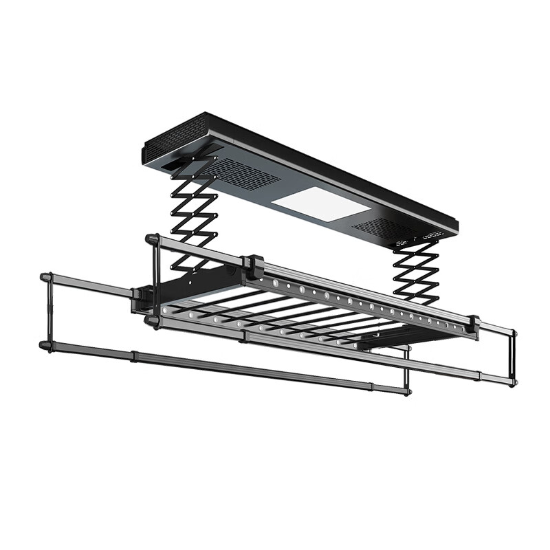 智能遥控电动晾衣架家用阳台升降声控伸缩晾衣杆凉晒衣被正品批发 铁灰【自行安装】全功能互联款风干烘干+消毒+手机APP