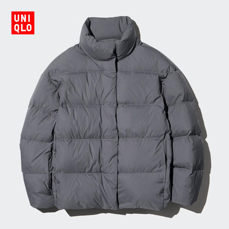 优衣库女装羽绒茄克/科技保暖外套云感羽绒469901 07 青灰色 XL /165/92A