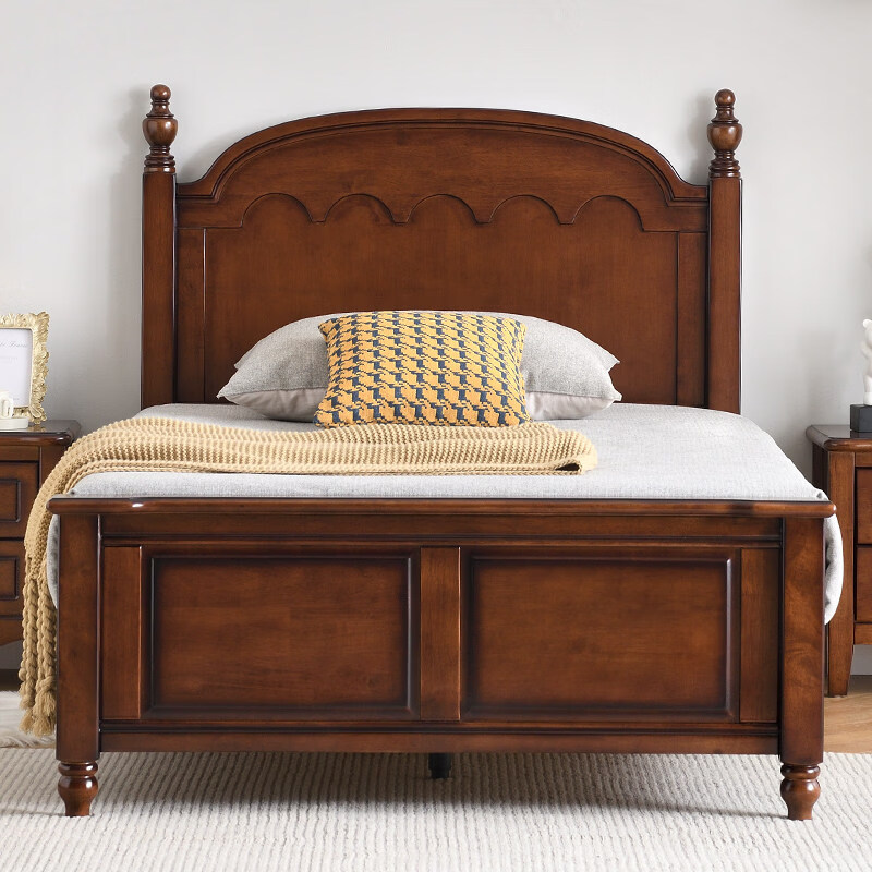 全实木儿童床1.2米现代简约小户型男孩女孩床卧室 床+冰丝棕垫10cm 1200mm*2000mm_框架结构