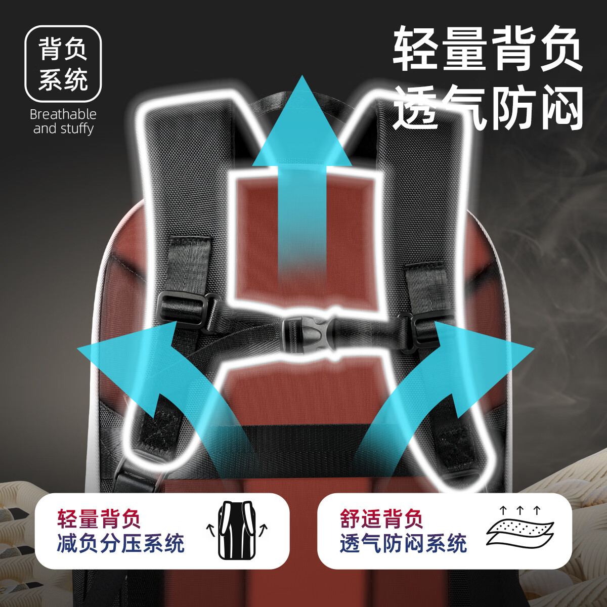 新仕高（SUNCISCO）初中生书包男学生包大容量高中学生2026新款减负护脊男孩双肩包 DB96666黑色 适合155-180CM