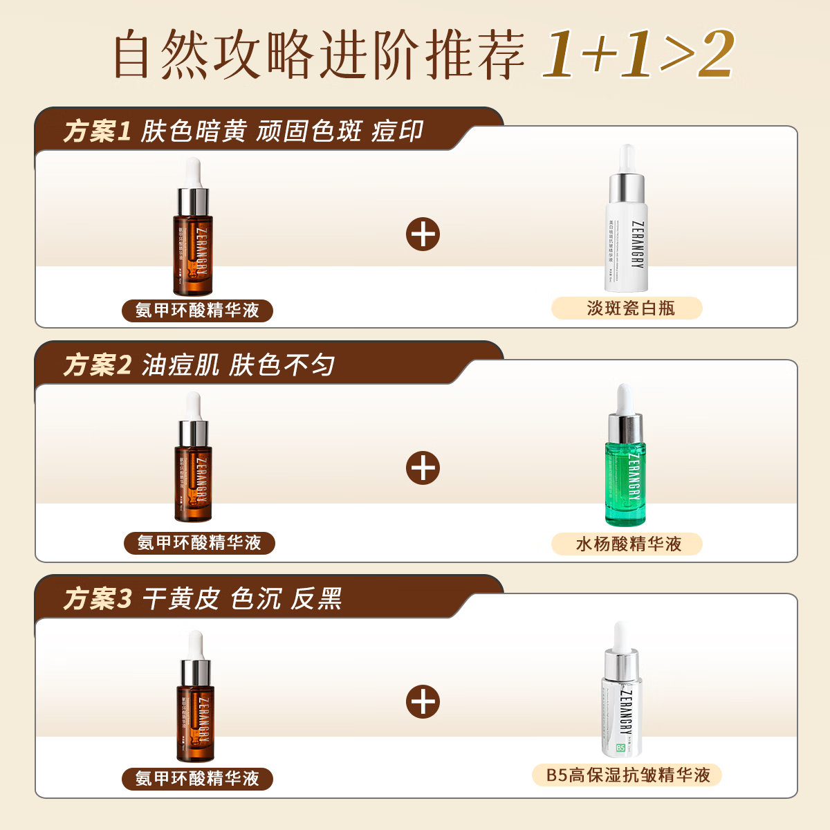 自然攻略6%高浓度氨甲环酸黄褐斑祛黄提亮舒缓肌肤精华液淡斑熬夜毛孔皮肤 15ml 【送女朋友必选】