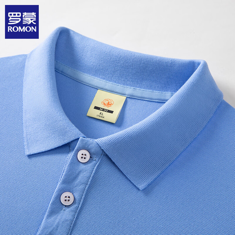罗蒙(ROMON)冰丝短袖polo衫男2026夏季商务休闲男士翻领半袖T恤上衣男装衣服 藏青 3XL (建议体重170-185斤)