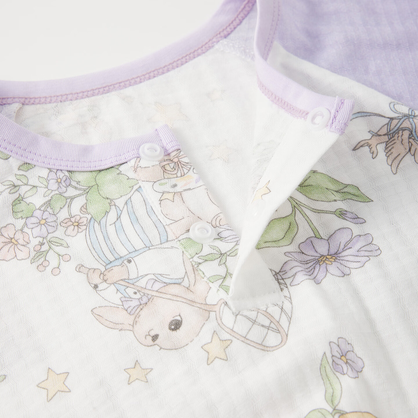 威尔贝鲁婴儿睡袋新款春秋全棉宝宝分腿睡袋儿童防踢被可外出套头家居服 捕星小兔【春夏款×七分袖】推荐温度25℃以上 73/S