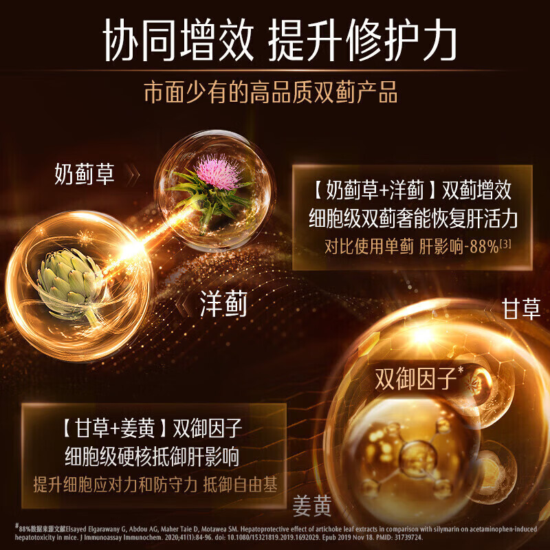 Swisse斯维诗 奶蓟草护肝片 70倍浓缩PLUS 含姜黄洋蓟甘草 熬夜酗酒应酬 【维稳周期养护】净化片*3瓶