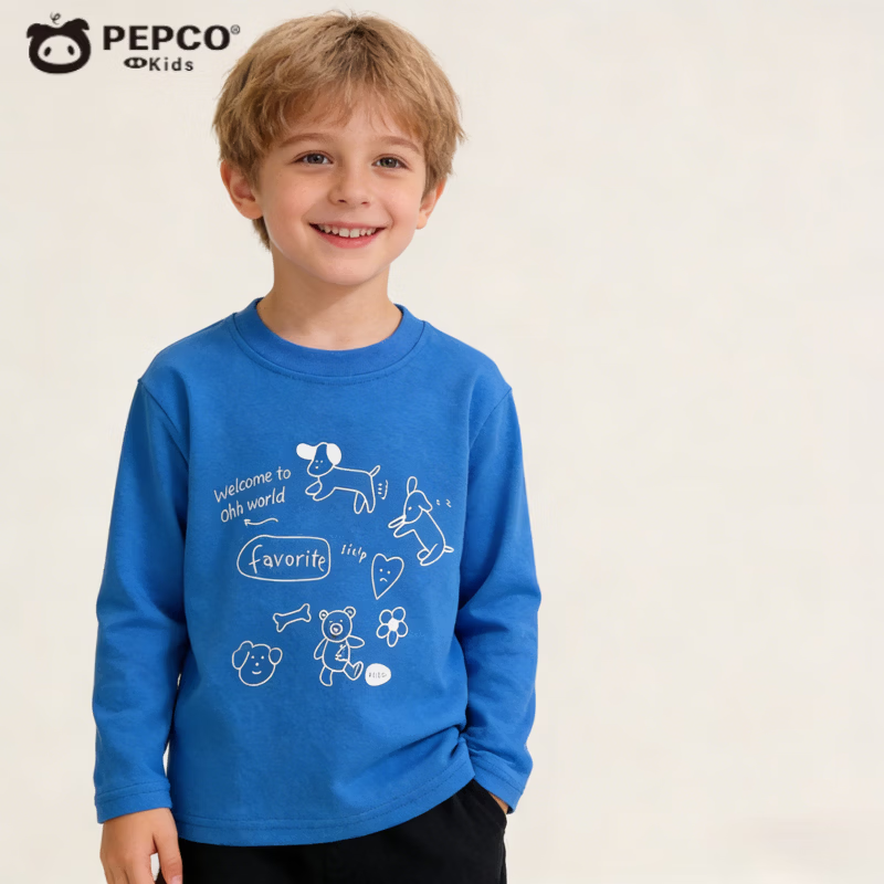 С�����ɣ�PEPCO����ͯ���﴿�޳���T���¿��ͯa���⴩�����Ů����ͨӡ���ٴ�� ��ɫ������-��ͨӡ�� 80 cm 28.9Ԫ