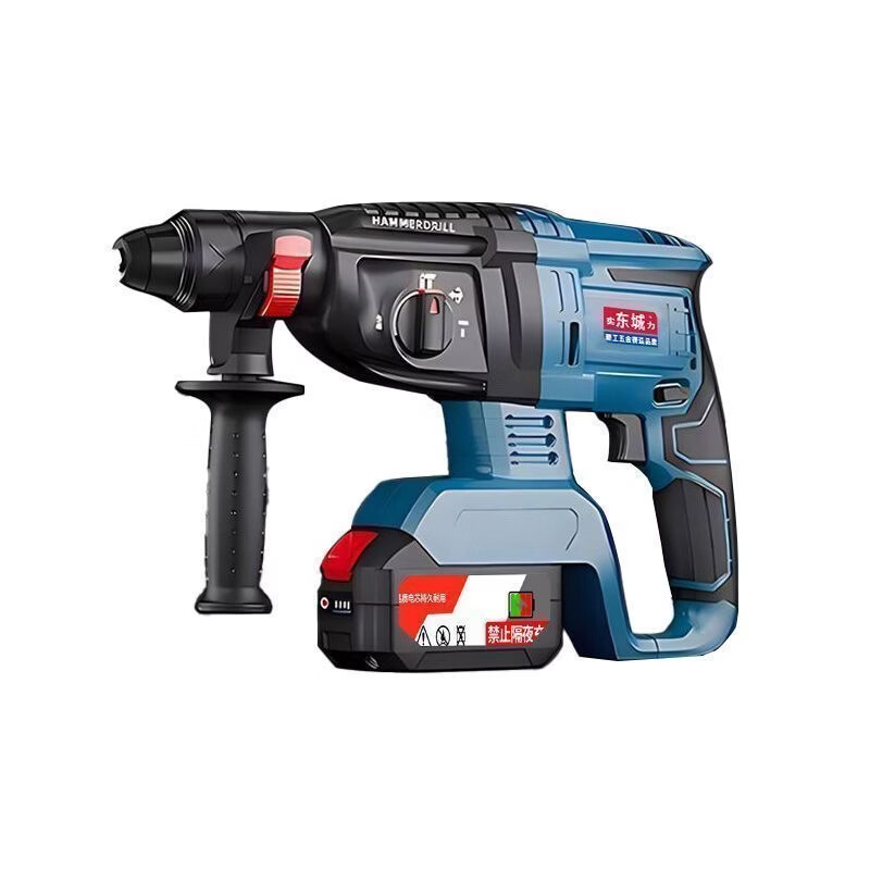 东城锂电电锤工程无刷轻型充电转打混凝土打墙孔冲击电锺电镐三用 旗舰工程款1机1电1充+钻头礼包
