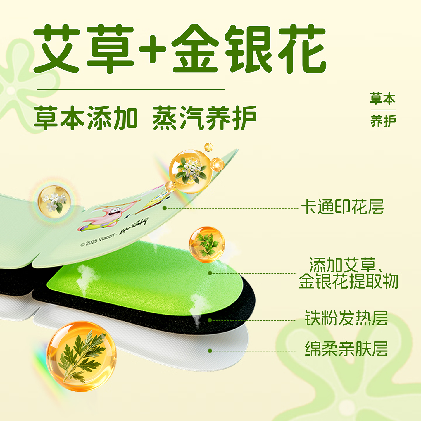 米卡博海绵宝宝联名蒸汽眼罩艾草金银花呵护双眼遮光助眠睡眠眼罩 30片海绵宝宝联名  艾草金银花眼罩