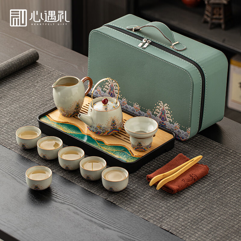 心遇礼汝窑茶具整套套装故宫高档泡茶器文创伴手礼乔迁礼品男生生日礼物