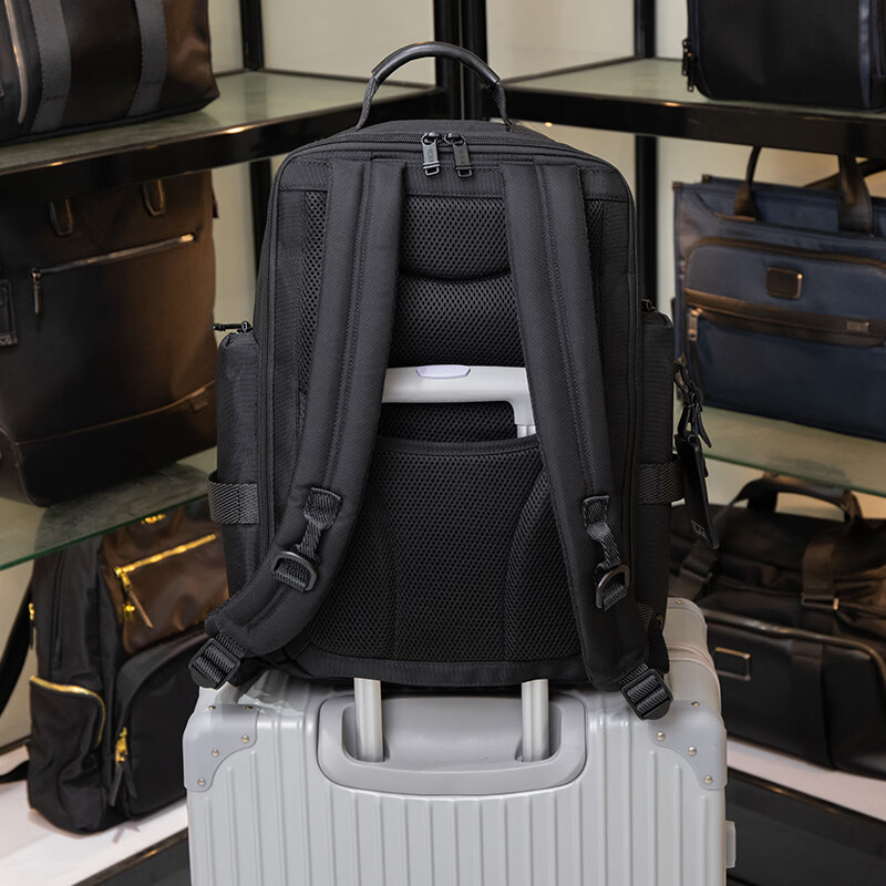 弹道尼龙双肩包男士商务通勤出差旅行大容量16寸防水电脑背包 黑色 232389黑色