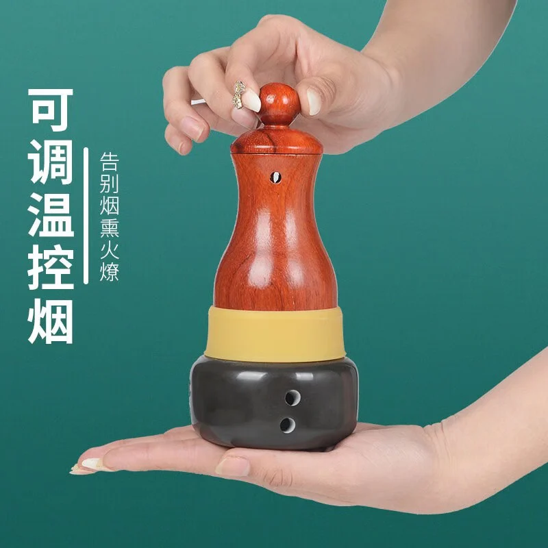 善缘居通阳罐砭石艾灸罐温灸盒无烟器家用随身灸推拿能量石全身球砭