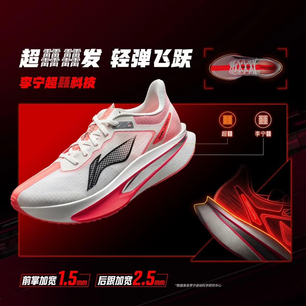 李宁跑步鞋男2026新款飞电6C透气减震䨻丝高回弹竞速运动鞋ARMW003 -9香槟白 44
