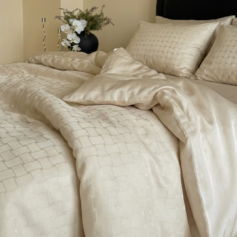 ROLAND LIVE春夏60兰精天丝浮雕提花四件套丝滑透气被套床单裸睡床上用品 FOR 天丝提花四件套-卢浮秘境 1.5米床 床单款 【被套200*230cm】