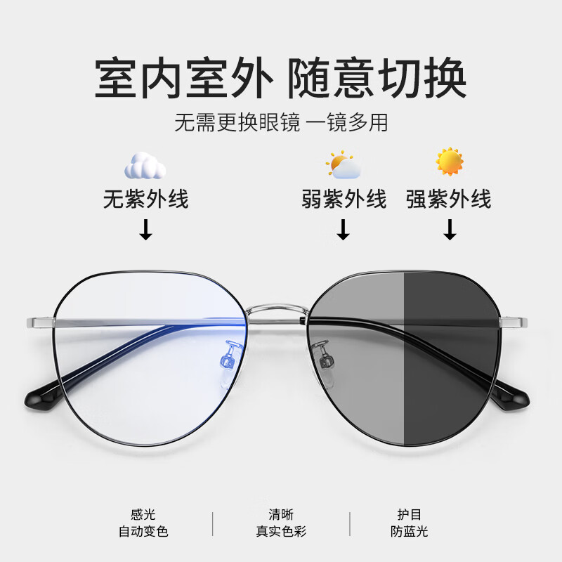 蔡司（ZEISS）镜片近视眼镜男变色防蓝光专业可配度数超轻进口钛架大脸眼睛框女 蔡司镜片LASHION镜框-大框方框玫瑰金 配LASHION1.56防蓝光镜片0~400