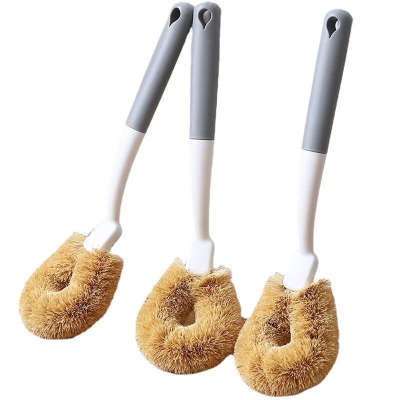 洋臣椰棕刷不沾油锅刷厨房椰棕刷洗锅刷子家用去污长柄不伤锅 椰棕刷【颜色随机】1把