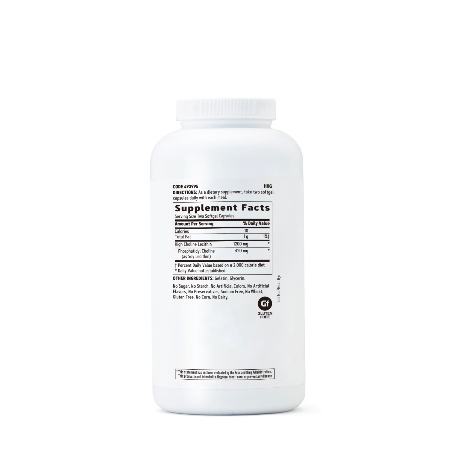 健安喜(GNC)大豆卵磷脂软胶囊1200mg三重浓缩养护心肝脑搭配鱼油180/360粒 三倍卵磷脂 360粒*1瓶