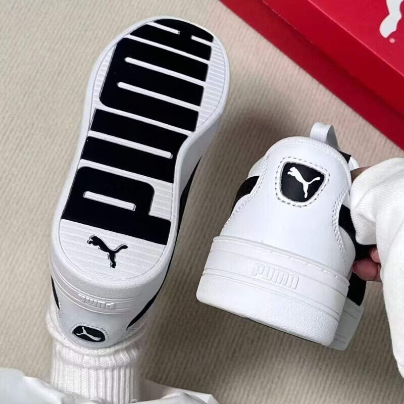 PUMA FI新款PM天空系列小白鞋SKYE休闲运动校园百搭防滑男女情侣增高板鞋 三代白黑 39 x