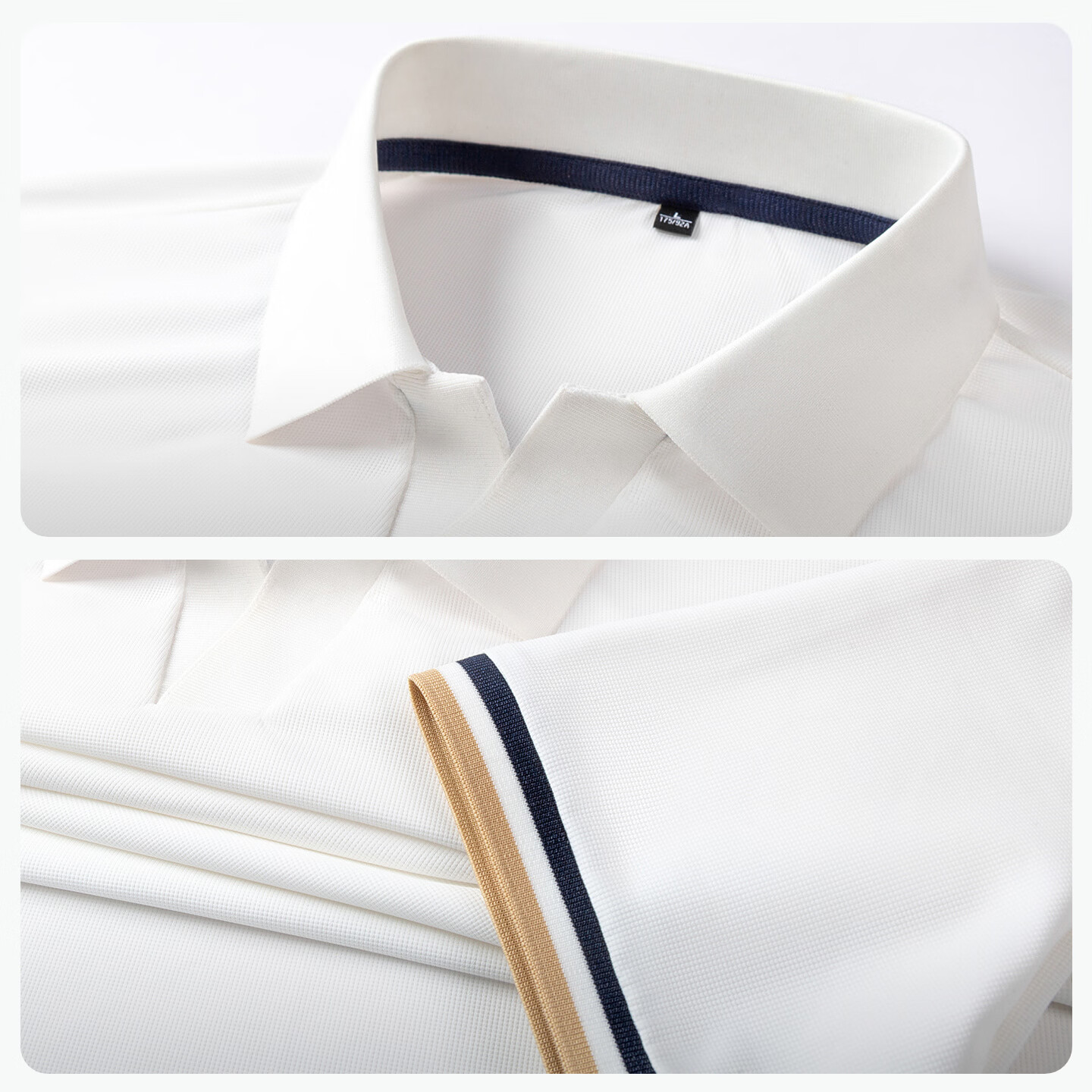 红豆凉感海鸥领polo衫男弹力休闲纯色翻领抗菌翻领T恤男 白色W1 XL 180/96A 推荐70-80公斤