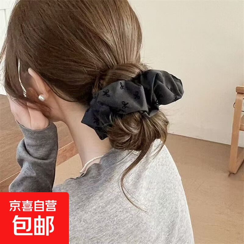 气质蝴蝶结波点大肠发圈女扎丸子头发绳高弹力耐用橡皮筋头绳发饰 大肠发圈【小蝴蝶】2个装