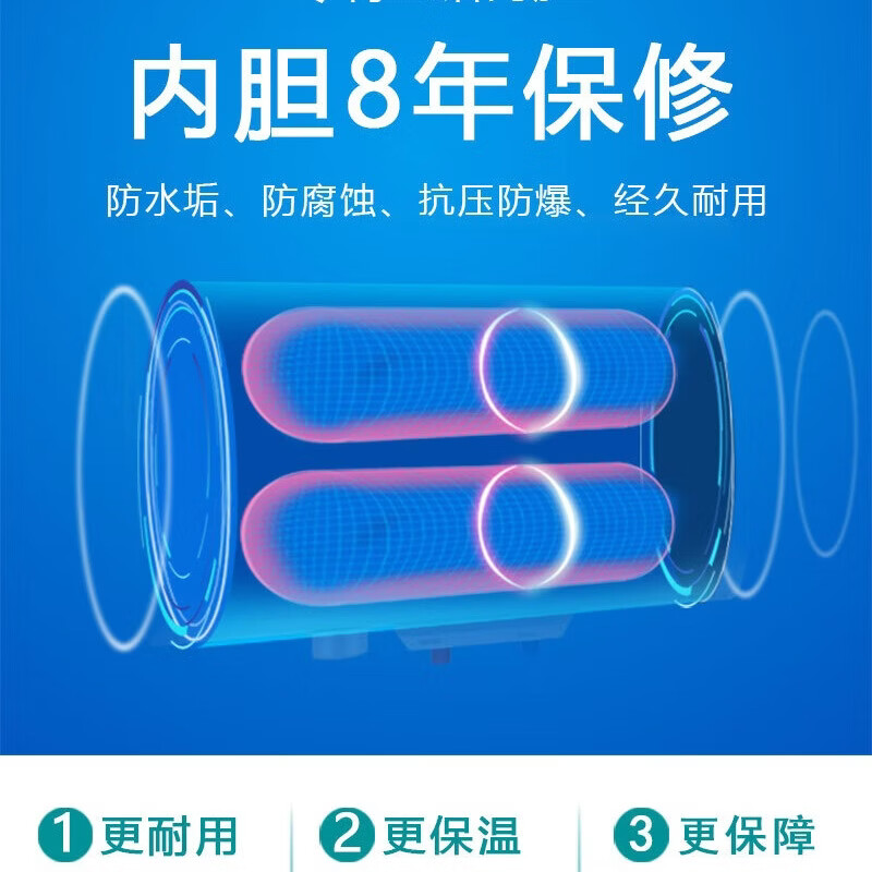 容声电热水器【免费上门安装】扁桶热水器4000W超薄双胆纤薄小尺寸智能遥控即开即热速热出水漏电断电 30L 5000W 触屏面板丨上门安装丨变频空开双防电