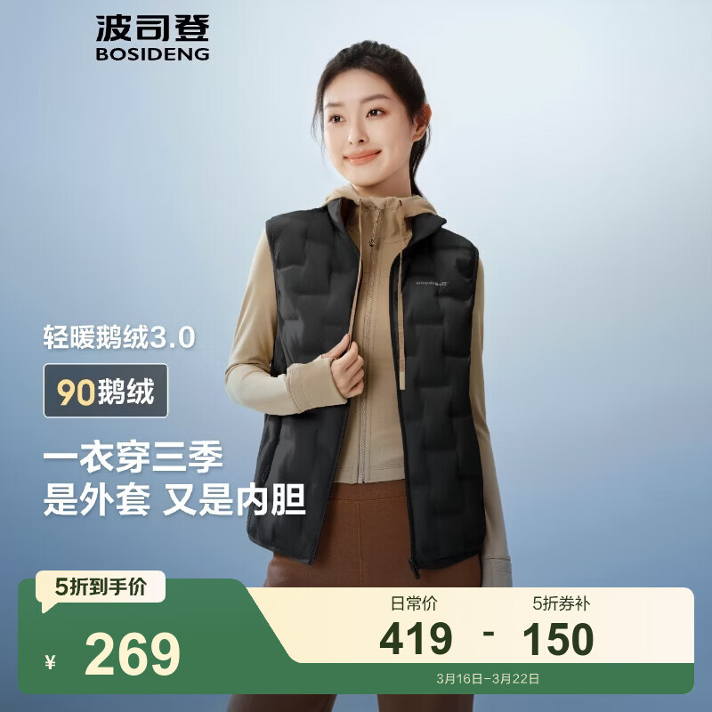 ��˾�ǣ�BOSIDENG���¿�90�����ᱡ���޷��̿���Ů���¿��޷콺���������������ڵ� ��ɫ|8056-���伫��� S 160/84A ����Լ100-110�� 269Ԫ