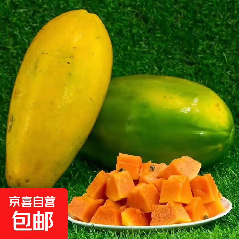 京喜加广西红心牛奶木瓜当季水果清甜多汁 带箱5斤（净重4.5斤）单果400g+