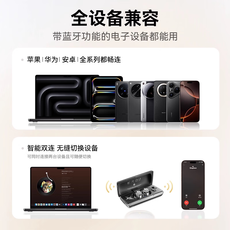 罗伯利尼(ROBERILLINE)星光耳夹式无线蓝牙耳机轻奢饰品耳环高颜值久戴不痛清晰通话日常通勤送礼物男生女生情侣节日耳机 定制专属版本