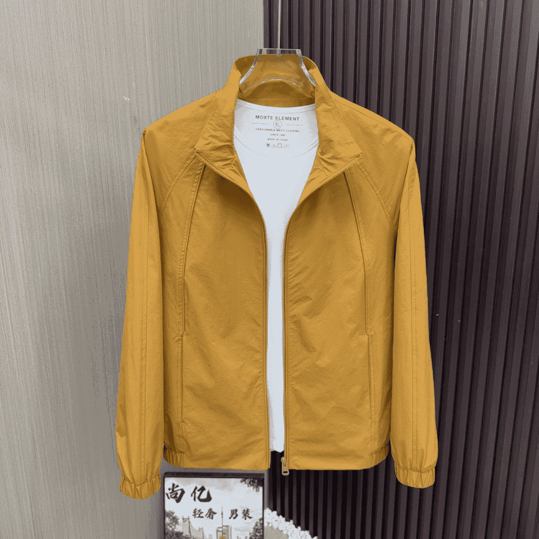 高端男装防晒衣男士立领夹克2026夏季新款透气凉感外套 橘色 XL 135-150斤