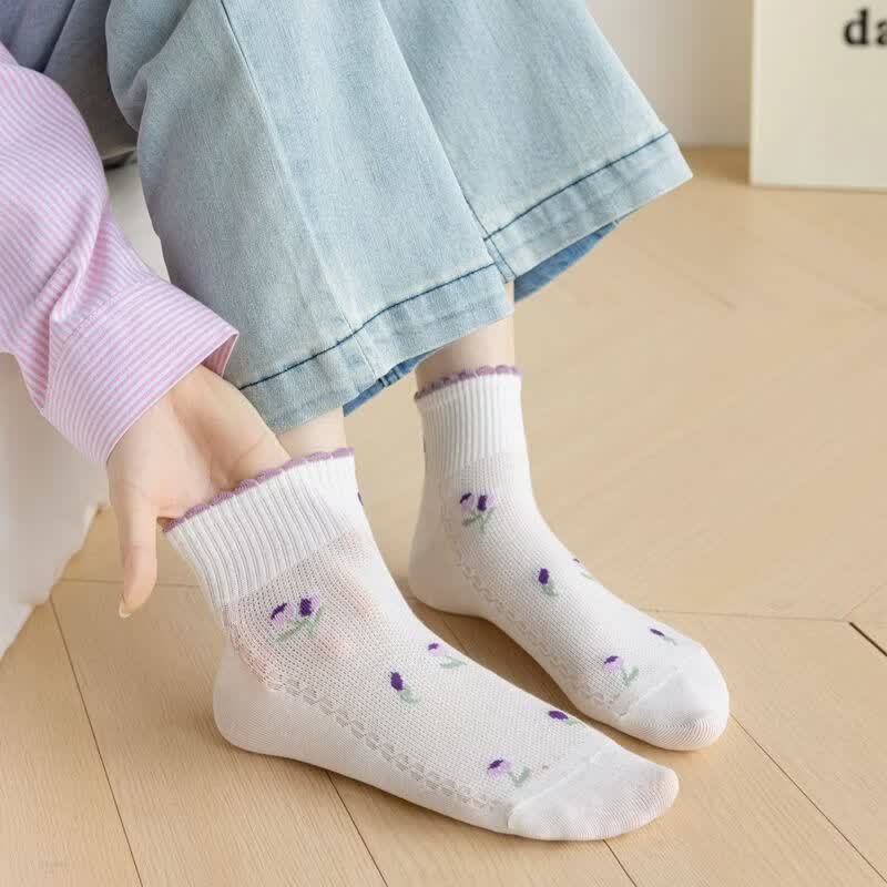 雅鹿袜子女春夏季短袜女士透气吸汗防臭运动船袜日系花边少女浅口袜子 每双几毛钱】颜色混发【共30双】 均码 雅鹿 10A抑菌/高弹透气/抗起球