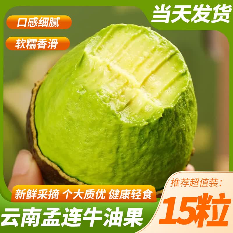 正宗云南孟连牛油果新鲜当季水果哈斯鳄梨一级无黑丝健康轻食整箱 8粒巨无霸【单果180-210g】