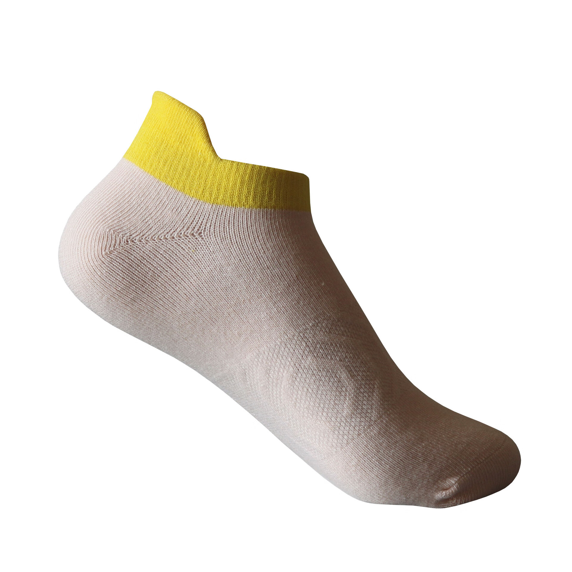 专业运动袜子船袜女不硌脚无骨袜 束骨运动短袜春夏提耳糖果袜子 肤色#黄口 1条 35-39