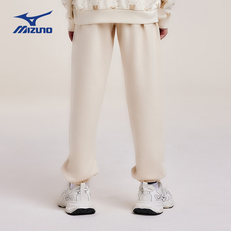 美津浓(MIZUNO)儿童运动长裤百搭春秋运动舒适洋气时尚卫裤男童 浅杏色 140