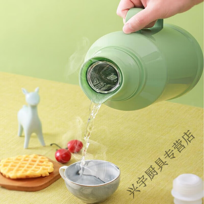 三尺巷暖壶家用办公室迷你小型暖水瓶热水瓶保温壶塑料外壳开水瓶玻璃壶 山茶红(外壳+内胆+瓶塞)1.3L