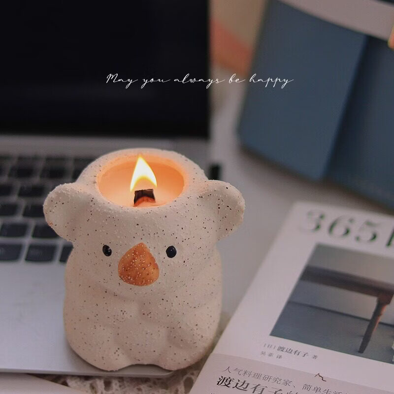 考拉香薰蜡烛卧室氛围感家用熏香持久无烟可爱伴手礼生日礼物礼盒 白桃乌龙 送精美礼盒 其他香调