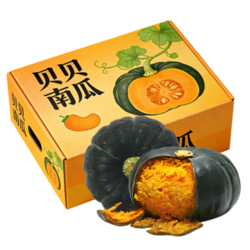 果食鲜丰正宗贝贝南瓜 粉面香甜宝宝辅食软糯南瓜产地直发新鲜蔬菜 净重 4.5斤 （单果≥250g）