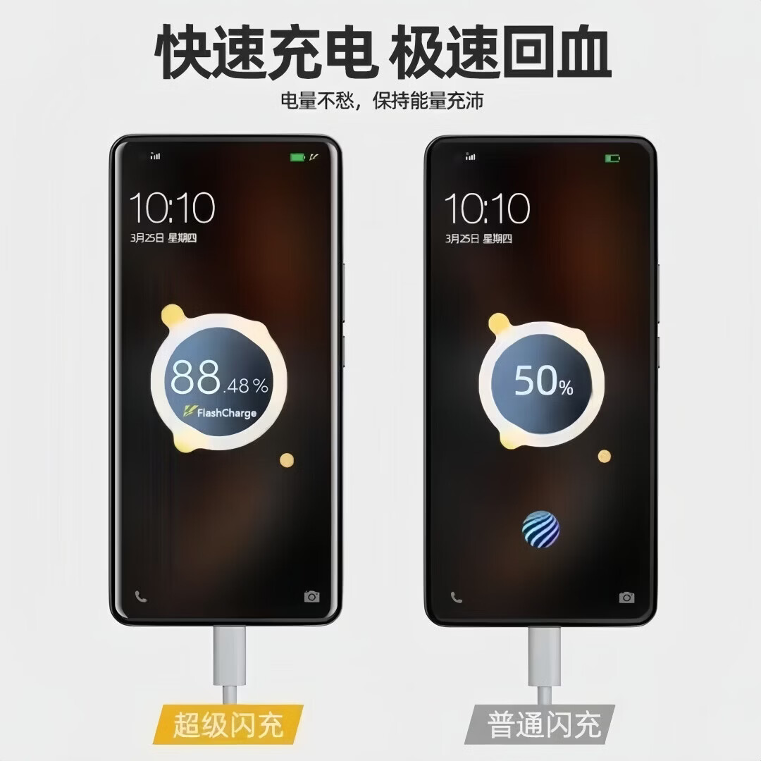 Type-C数据线适配小米 红米全系列 120W大功率 TPE材质纯铜芯低温充电不伤电池高效闪充小米数据线 2米纯铜充电6A线【适用小米红米全系列】 三条装