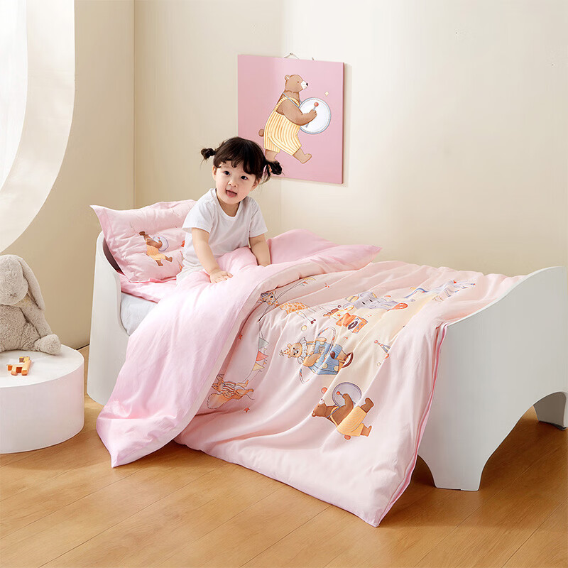 水星家纺幼儿园长绒棉抗菌套件·幻梦马戏团套件 幼儿园长绒棉抗菌套件·幻梦马戏团 床笠款 （被套120*150cm）