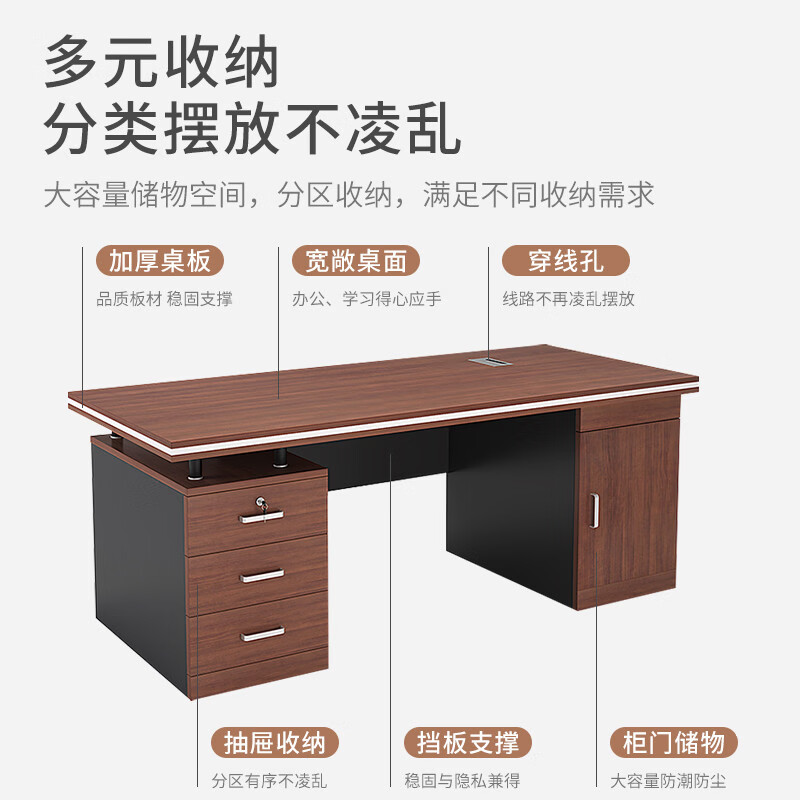 溥畔办公桌简约现代桌椅组合老板桌办公室职员工位桌子家用卧室电脑桌 接商用办公订单 咨询我们询价 免费开票