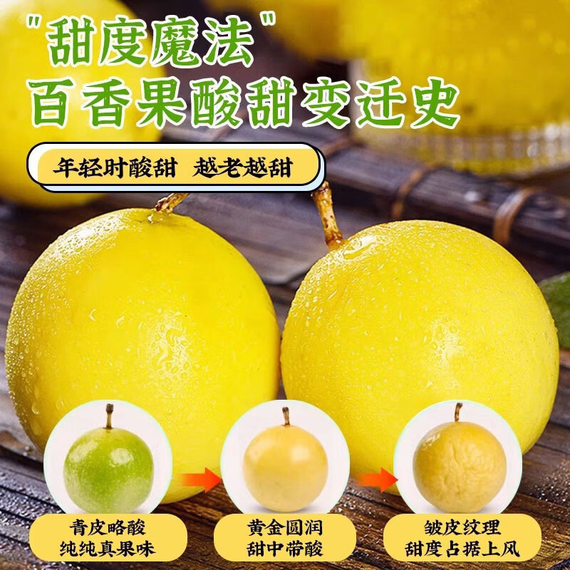 琪江果广西钦蜜9号黄金百香果 当季新鲜现摘孕妇水果整箱 钦蜜9号百香果净重2斤单果60-80g