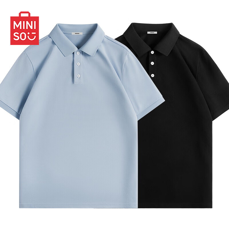 ���ڲ�����������Ʒ��MINISO����˿�ٸ�polo���к�ɫ����߼��п������аٴ�����������ʿ�� ��2��װ��������+��ɫ M /170(��Ůͬ��) 99Ԫ