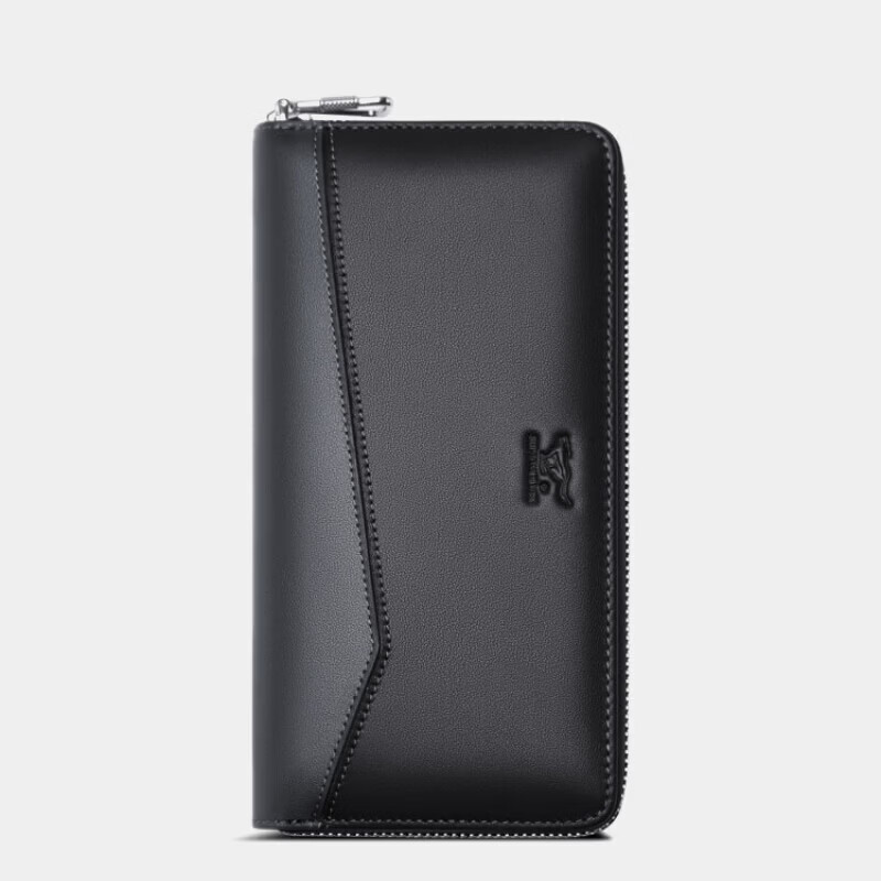 七匹狼(SEPTWOLVES)钱包男士长款真皮拉链皮夹2026新款高端手包手拿包爸爸皮包 新款长款钱包(精美礼盒+代写贺卡)