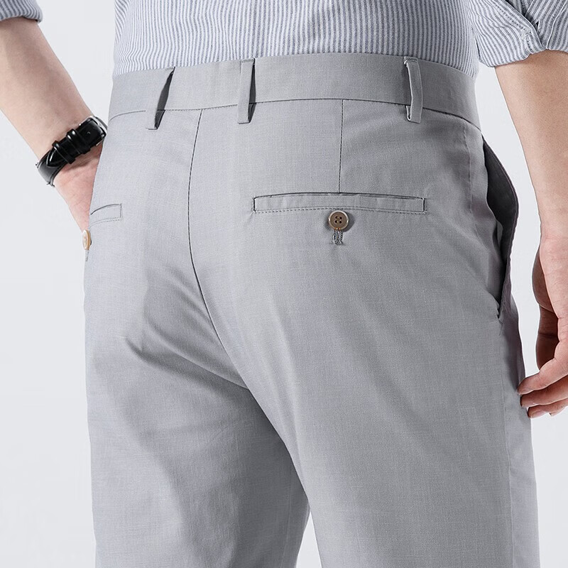 杉杉（FIRS）休闲裤男春秋款抗皱免烫商务休闲长裤易穿搭直筒裤运动透气裤子 灰白 S 165/74A(29)